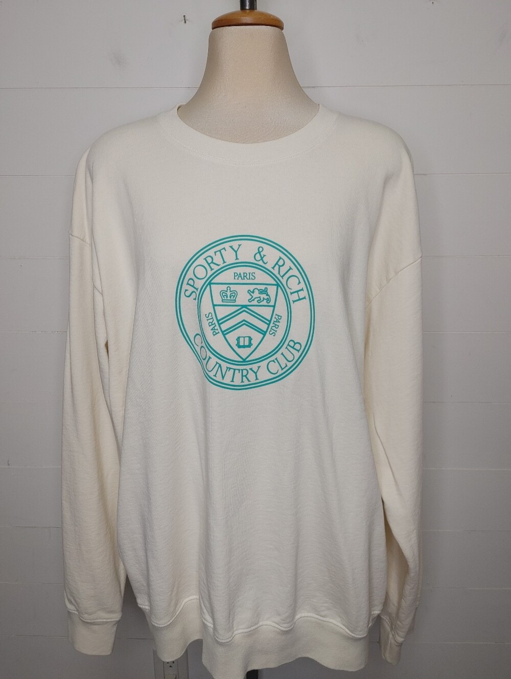 Sporty & Rich Paris Country Club Crew Neck Sweatshirt Size XL - Picture 2 of 10